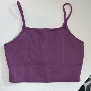 Fabletics Shirt Womens Purple Cloud Seamless Midi Bralette Athletic Tank Active